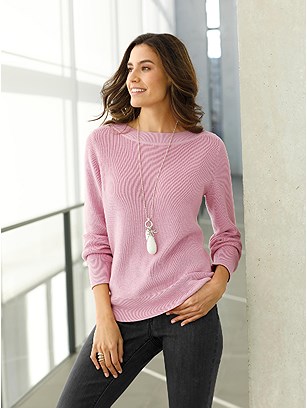 Ribbed Boat Neckline Sweater product image (558933.HYDR.1.1_WithBackground)
