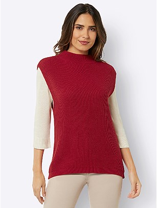 Knit Sleeveless Sweater product image (558971.RD.1.1_WithBackground)
