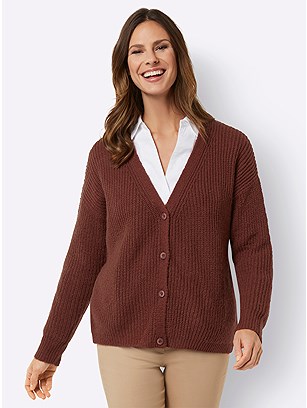 Ribbed Knit Cardigan product image (559119.RDBR.2.5_WithBackground)