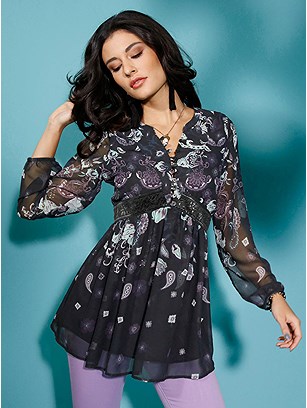 Printed Georgette Tunic product image (559488.BK.J)