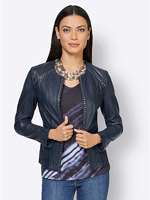 Studded Leather Jacket product image (559878.DKBL.2.1_WithBackground)