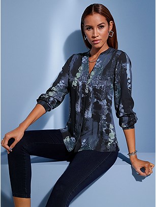 Printed Button Up Blouse product image (559922.ECPR.11)