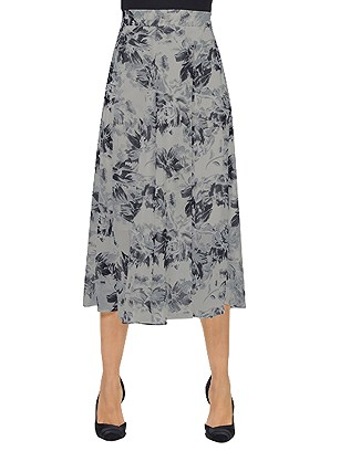 Pleated Floral Skirt product image (559988.BKEP.1.1_Ghost)