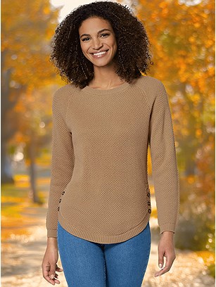 Textured Button Hem Sweater product image (562111.CA.1S)