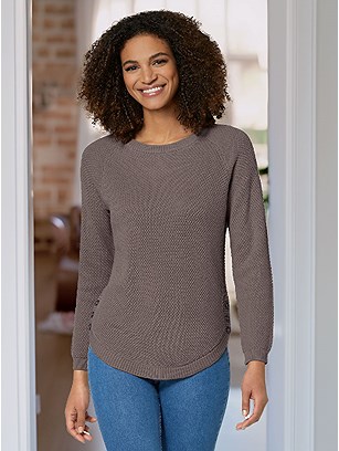 Textured Button Hem Sweater product image (562111.DKTP.1.P111124)