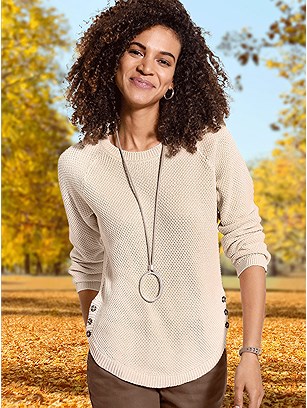 Textured Button Hem Sweater product image (562111.IVO.1SS)