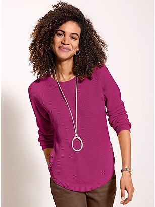 Textured Button Hem Sweater product image (562111.PK.1.P111124)