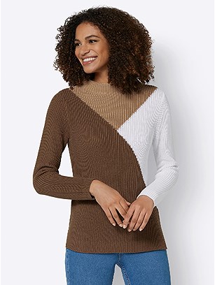 Ribbed Color Block Sweater product image (562140.CABR.2.8_WithBackground)