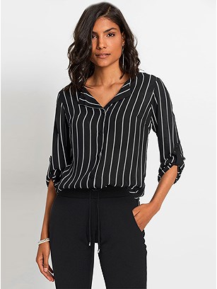 Striped Button Up Blouse product image (562308.BWST.J)