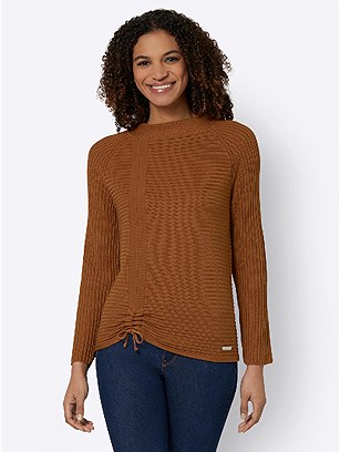 Ruched Ribbed Sweater product image (562406.CG.1.1_WithBackground)