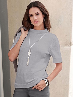 Short Sleeve Knit Sweater product image (562752.STGY.1SS)