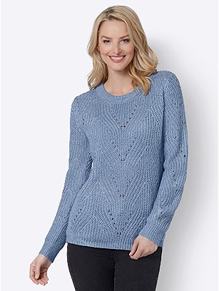 Ribbed Open Knit Sweater product image (563260.LBMO.2.1_WithBackground)