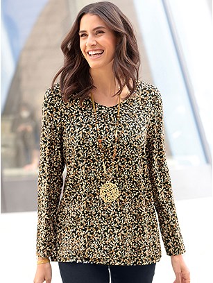 Printed Long Sleeve Tunic product image (564479.GYOP.11S)