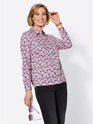 Printed Button Down Blouse product image (564779.RSBP.2.17_WithBackground)