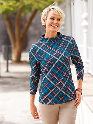 Plaid Long Sleeve Top product image (566359.DBCK.1.33_WithBackground)