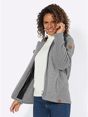 Mottled Fleece Jacket product image (566516.GYMO.2.20_WithBackground)