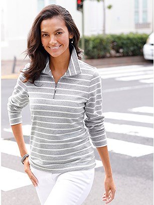 Striped Zip Sweatshirt product image (567107.SNEC.1.31_WithBackground)