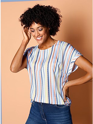 Striped Drop Shoulder Blouse product image (568887.ECST.1.25_WithBackground)