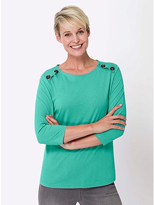 Button Shoulder Top product image (569018.BLGR.1.1_WithBackground)