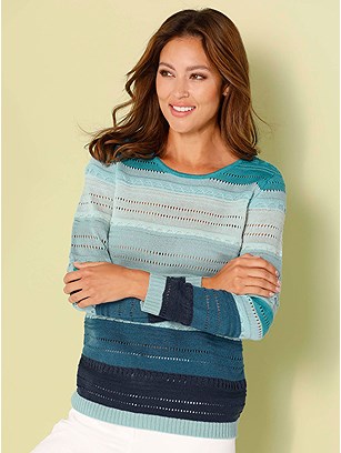 Striped Open Knit Sweater product image (569032.MTPA.1S)