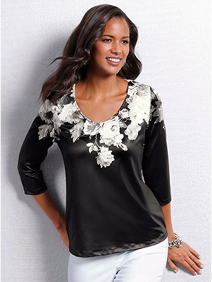 Floral V-Neck Top product image (569680.BKEP.1S)