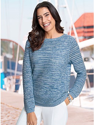 Heather Open Knit Sweater product image (569974.ECAQ.2S)