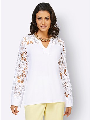 Lace Sleeve Top product image (570199.WH.1.7_WithBackground)