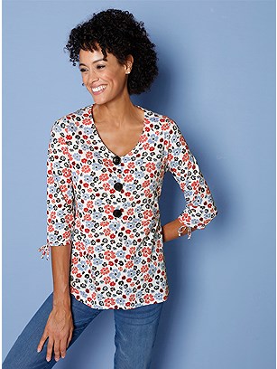 Floral Tie Sleeve Tunic product image (570568.WHPR.1.1_WithBackground)