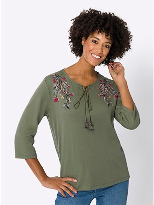 Boho Tie Neck Top product image (570600.KH.1.1_WithBackground)