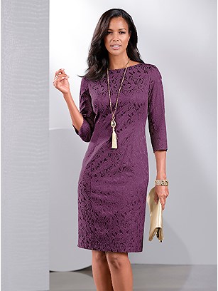 Jacquard Sheath Dress product image (570639.RDMU.1.1_WithBackground)