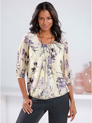 Pleated Floral Blouse product image (571266.CHPR.1S)
