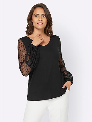 Lace Sleeve Top product image (571302.BK.1.5_WithBackground)