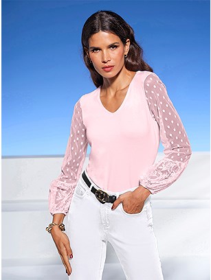 Lace Sleeve Top product image (571302.LTRS.1.6_WithBackground)