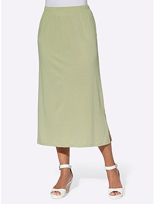 Jersey Midi Skirt product image (571717.LTGR.1.33_WithBackground)