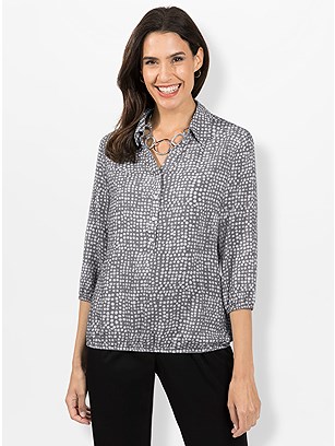 Dotted Button Panel Blouse product image (571960.GYWH.2.25_WithBackground)