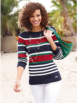 Striped Knit Sweater product image (574265.NVST.1.1_WithBackground)