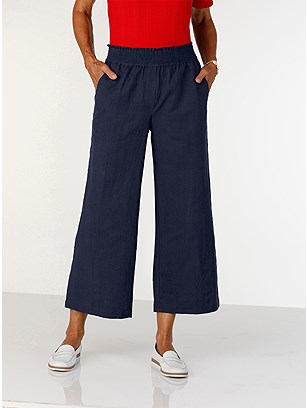 Linen Stretch Waist Culottes product image (574273.NV.1.1_WithBackground)