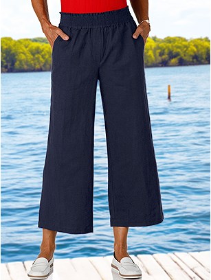 Linen Stretch Waist Culottes product image (574273.NV.14S)