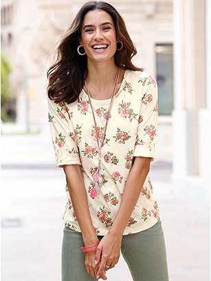 Floral Tab Sleeve Top product image (574559.CMMU.1S)
