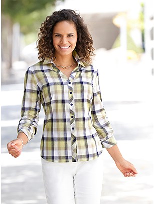 Checked Button Up Blouse product image (576772.LMCK.1.1_WithBackground)