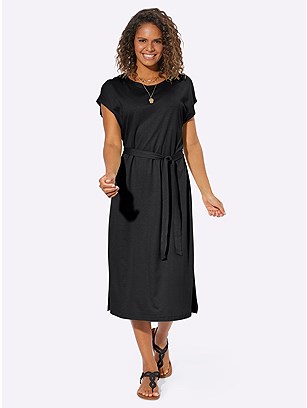 Tie Waist Jersey Dress product image (577096.BK.2.1_WithBackground)