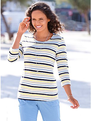 3/4 Sleeve Striped Top product image (577100.SYST.1S)