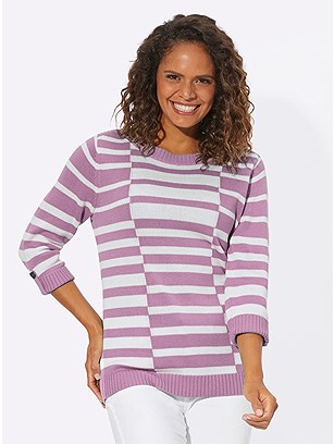 Printed 3/4 Sleeve Sweater product image (577212.OCMU.1.1_WithBackground)