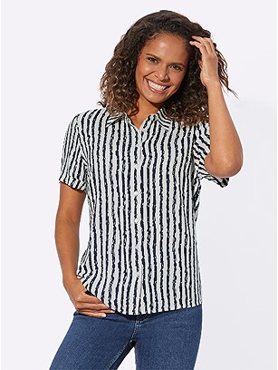 Striped Button Up Blouse product image (577549.NVST.2.1_WithBackground)