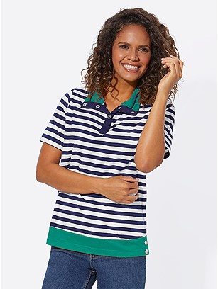 Snap Collar Striped Top product image (577584.NVED.1.1_WithBackground)