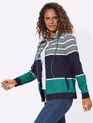 Color Block Zip Sweatshirt product image (577586.NVED.1S)