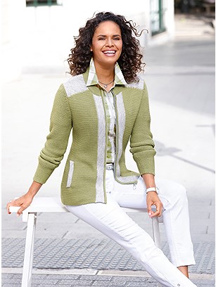 Purl Knit Zip Cardigan product image (577624.GRSG.1.1_WithBackground)
