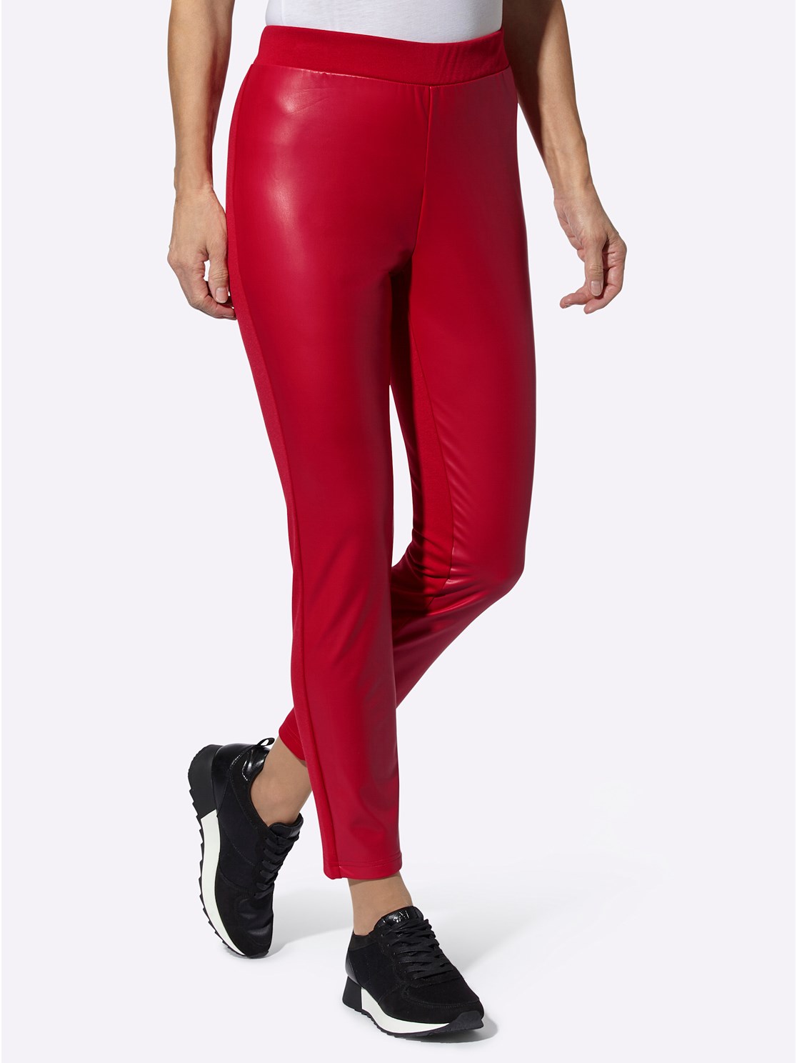 Red Faux leather leggings by Creation L