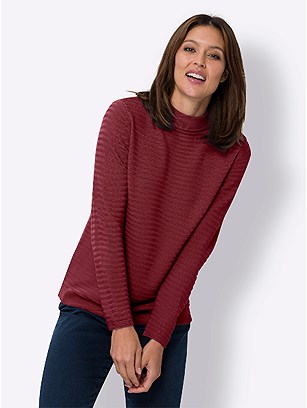 Ribbed Mock Neck Sweater product image (578484.CHRY.1.40_WithBackground)