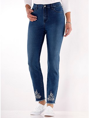 Floral Embroidered Denim product image (579222.BLUS.1.55_WithBackground)